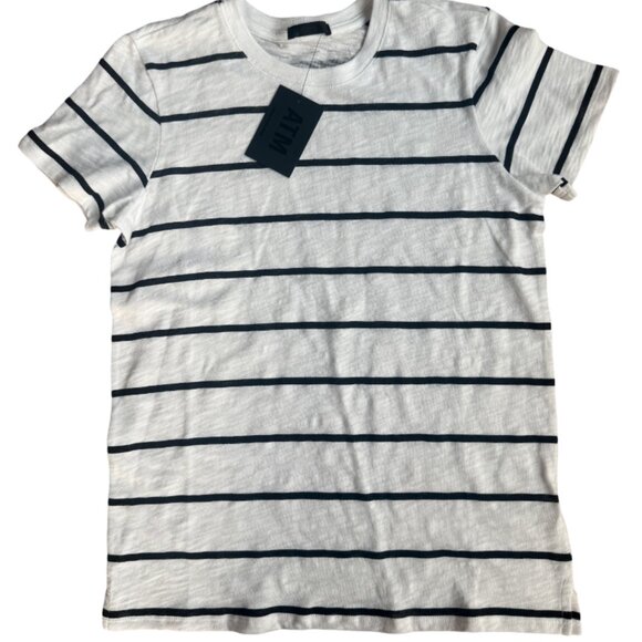 ATM Anthony Thomas Melillo SLUB JERSEY STRIPE SCHOOLBOY TEE - Picture 1 of 3